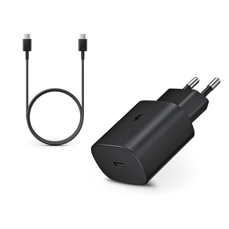 Samsung EP-TA800EBE PD3.0 + EP-DA905BBE Type-C hálózati töltő adapter + Type-C töltő és adatkábel 5V/ 3A fekete (SAM-0888)