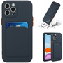 Samsung Galaxy S23 SM-S911, Szilikon tok, kártyatartóval, Wooze Card Slot, sötétkék