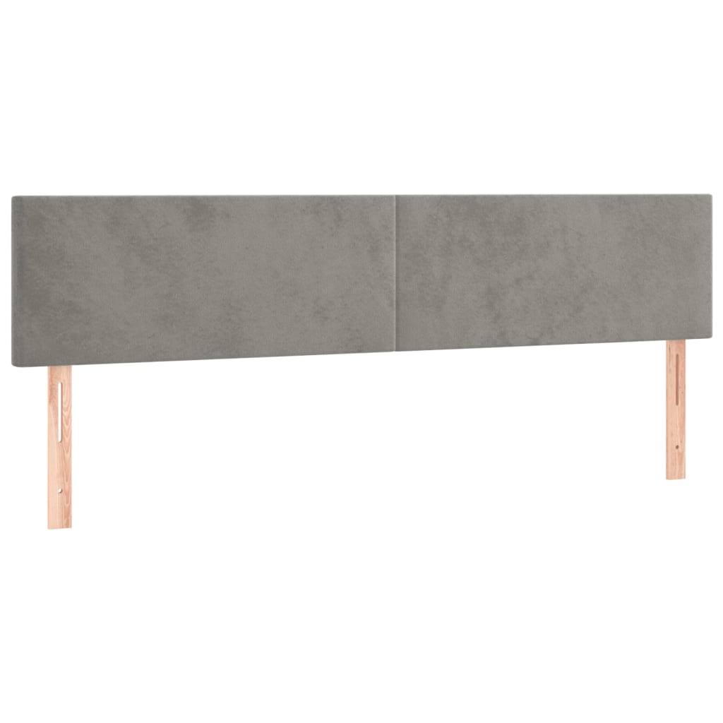 2 db világosszürke bársony fejtámla 90x5x78/88 cm (345838)
