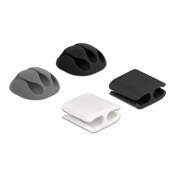 DELOCK Kabelhalter und Kabelclip Set 4 Stück