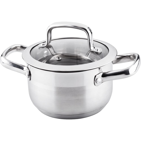 Lamart LTSS1695 Prestige 1.9L/16cm Lábas üveg fedővel - Inox