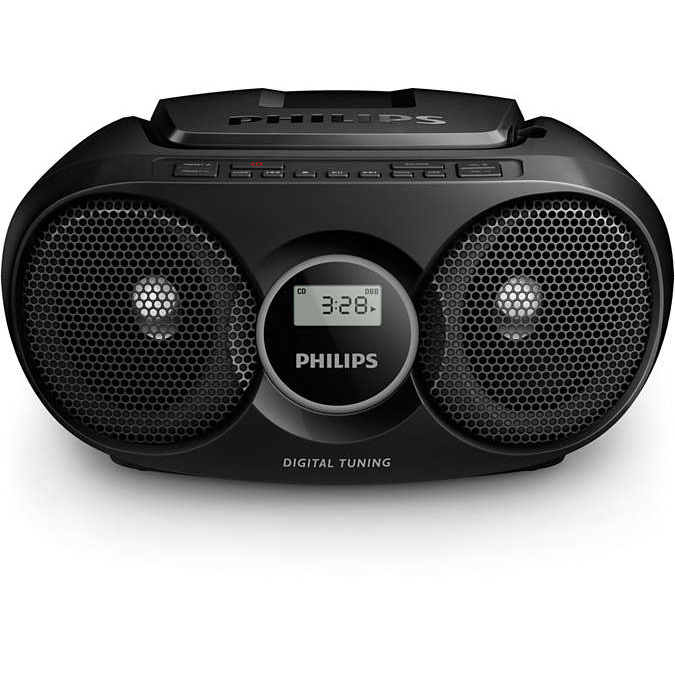 Philips AZ215B/12 hordozható sztereó rendszer Digitális 3 W FM Fekete (AZ215B/12)