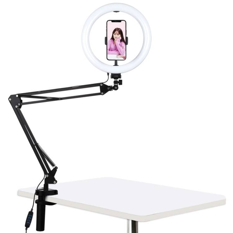 Puluz PKT3090B telefonhoz állvány / asztali állvány LED kliphez 26 cm vlog / stream (PKT3090B) (PKT3090B)