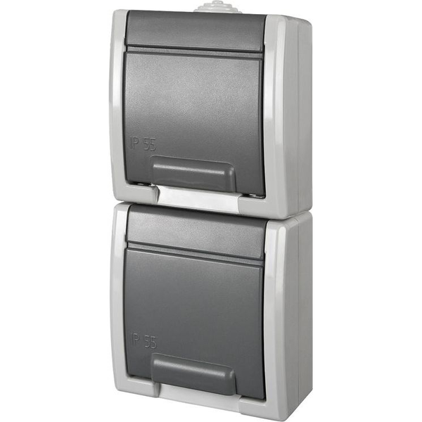 SOCKET AQUANT 2PL GREY IP55 1254-10