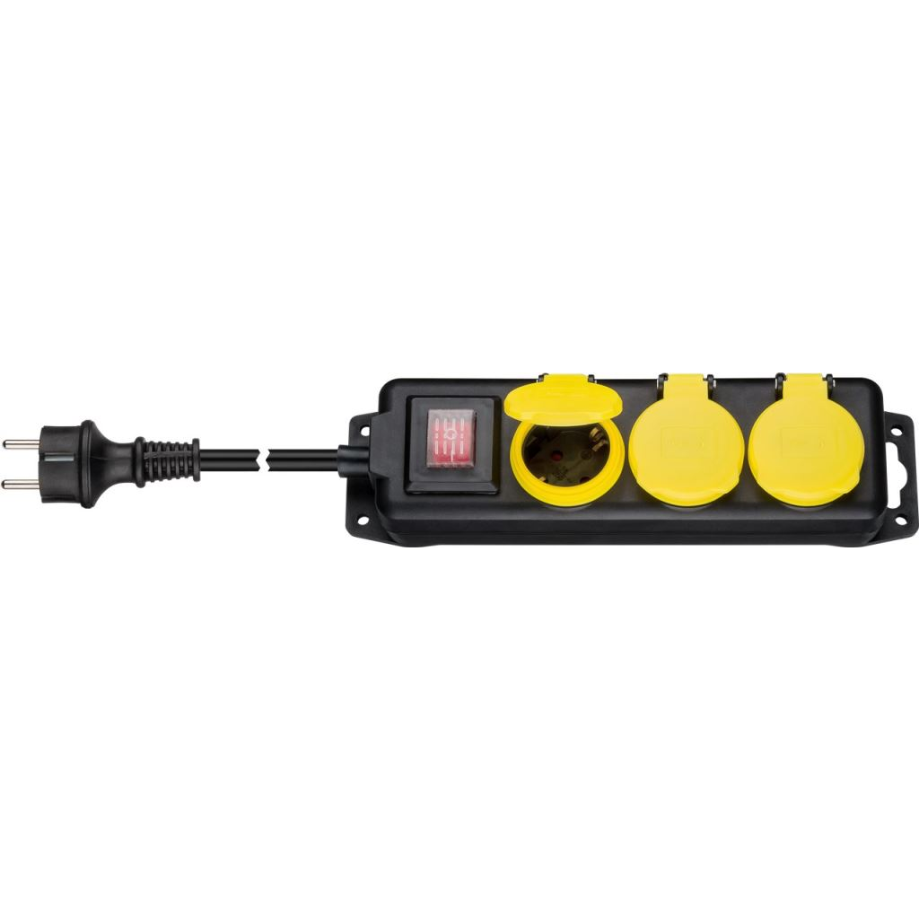 Goobay elosztó 3 aljzat 3m fekete (45193) (45193)