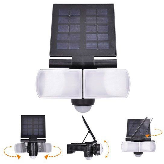 Solight LED napelemes lámpa érzékelővel, 8 W, 600 lm, Li-on, fekete (WO772)