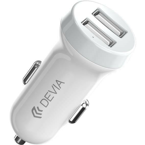 Devia Smart 2xUSB-A autós töltő 15W fehér (EA131) (EA131)
