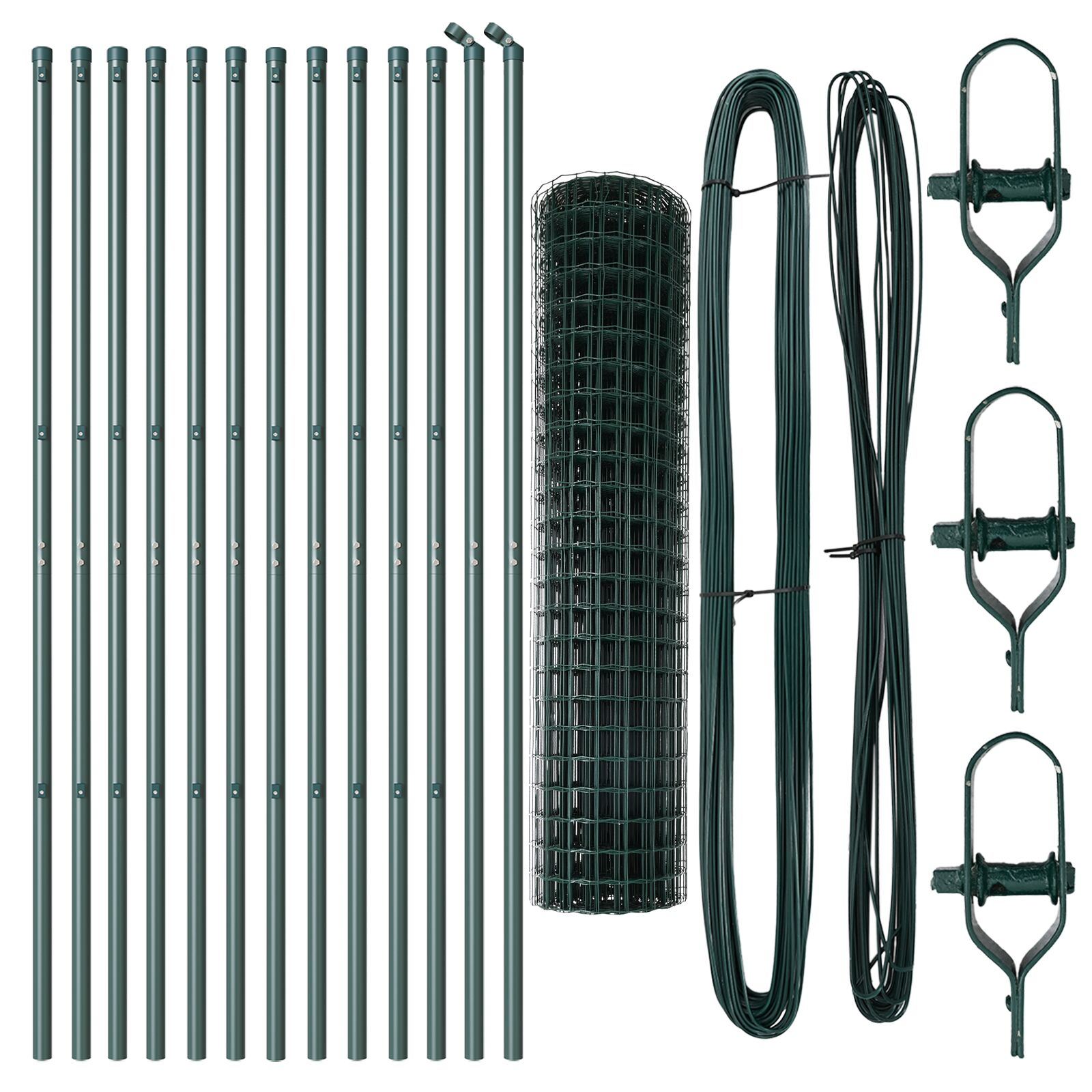 Euro Kerítés 13 Oszloppal 1.2x25 m Horganyzott Acél Zöld (3350315)