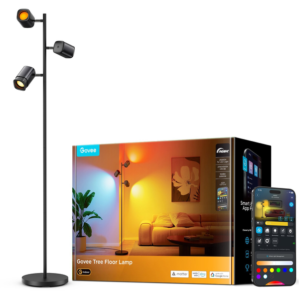 Govee Tree Floor Lamp Intelligent gulvbelysning Wi-Fi/Bluetooth 72 W