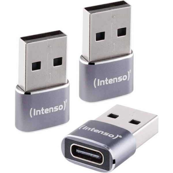 Intenso 3-pack USB Adapter USB-A -> USB-C C480C Aluminium
