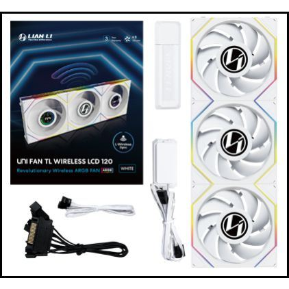 Lian Li UNI FAN TL120 LCD Wireless hűtő ventilátor 3db fehér (12TLLCD1W3W) (12TLLCD1W3W)