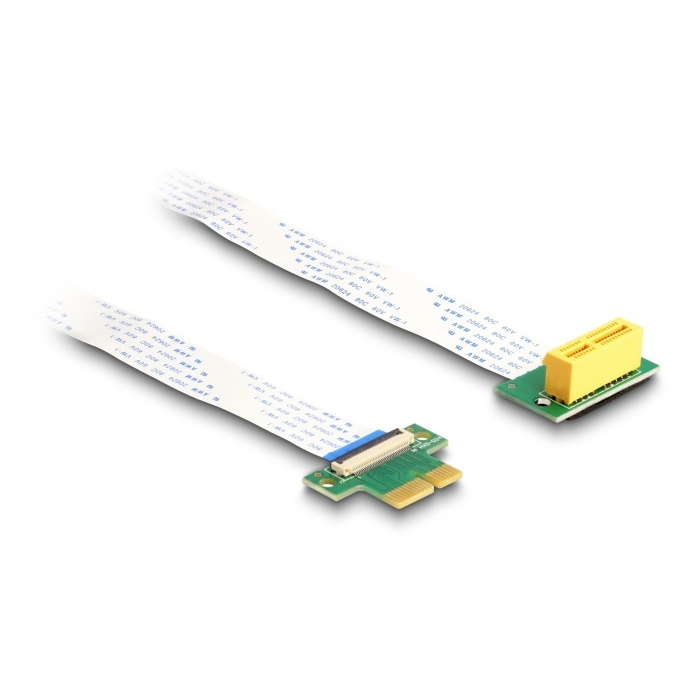 Delock PCI Expressz riser kártya x1 apa - x1 szlot 90 -os szögben FPC kábellel 15 cm hosszú (88021) (88021)