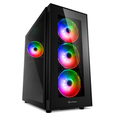 Sharkoon TG5 Pro RGB táp nélküli ablakos ház fekete (4044951029105) (4044951029105)