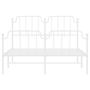 Cadru pat metalic cu tăblie de cap/picioare , alb, 150x200 cm