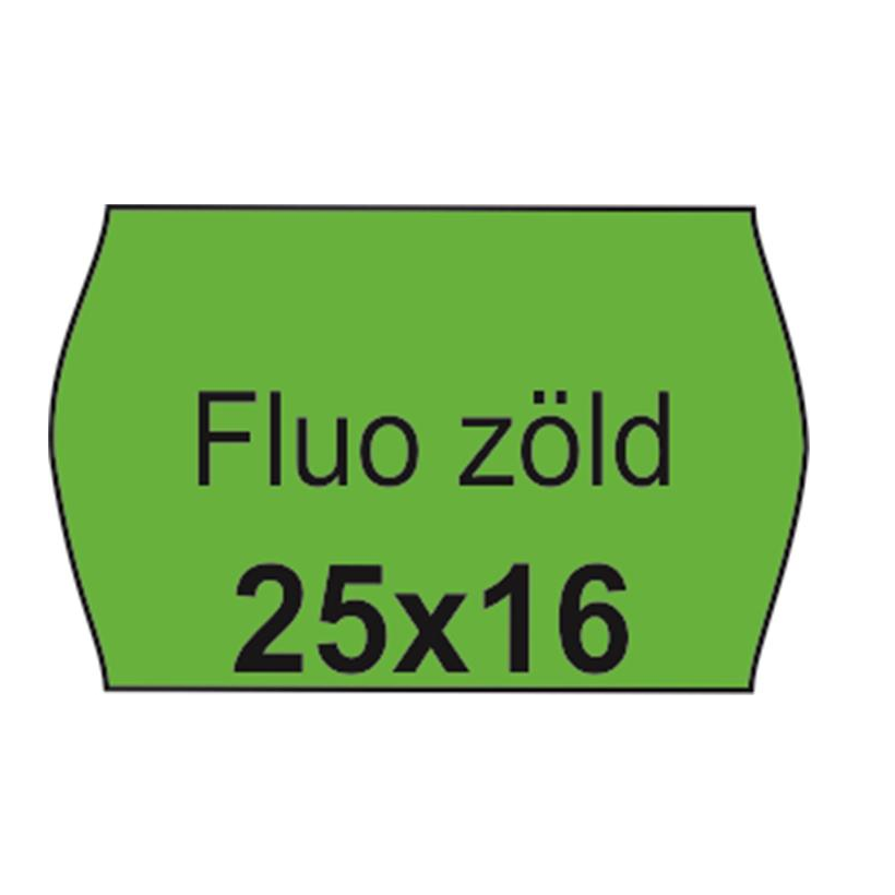 Fluo 25 x 16 mm Árazószalag - Zöld (10 tekercs) (5998377100254)