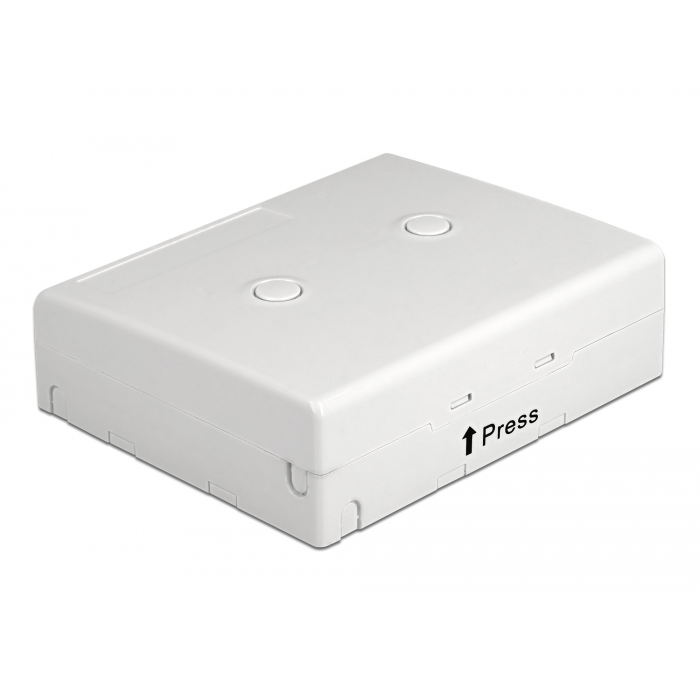 Delock Fehér száloptikai csatlakozódoboz falra szereléshez 4 db SC Simplex vagy LC Duplex-hez (86843) (86843)