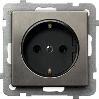  Ospel Gniazdo pojedyncze Ospel Sonata GP-1RMS/m/37 z uziemieniem schuko stal inox