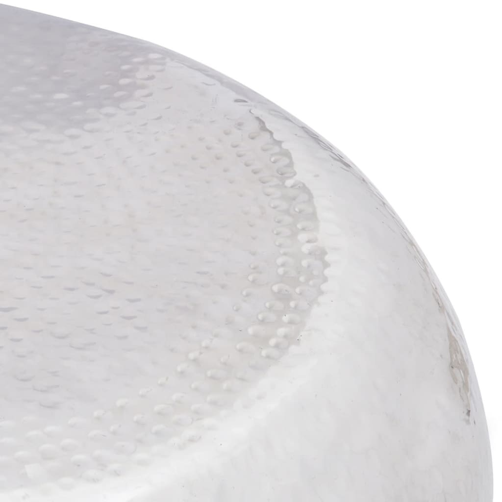 ezüstszínű, kalapált alumínium dohányzóasztal (242322)