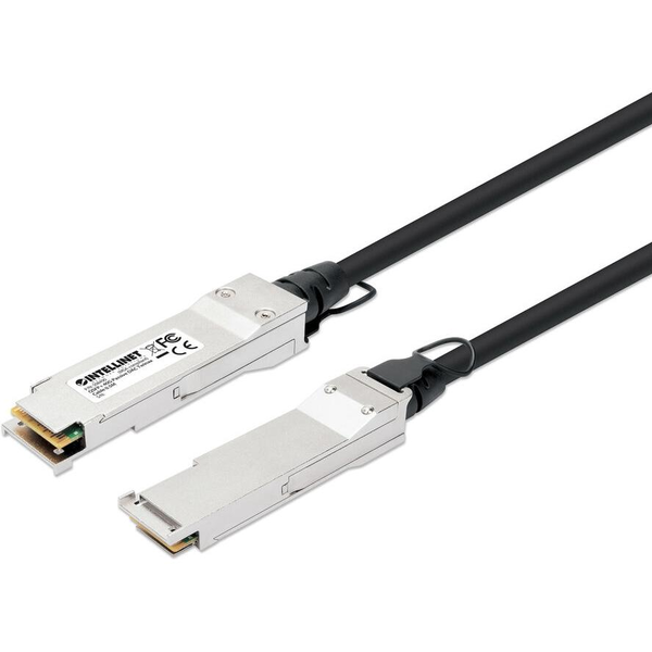 Intellinet 508490 InfiniBand og fiberoptisk kabel 0,5 m QSFP+ Sort, Sølv