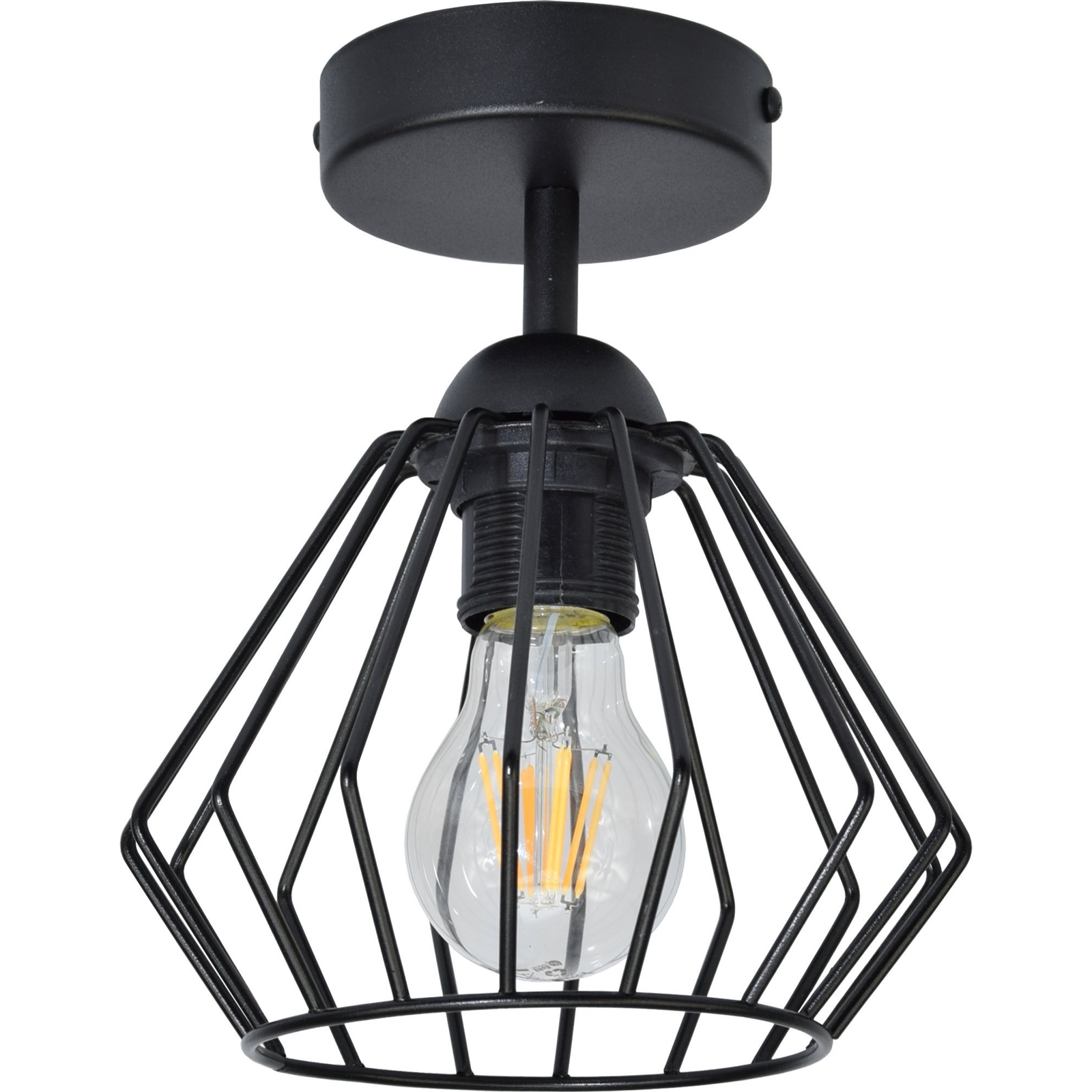 Orno Waya Fali/mennyezeti Lámpatest, 1x60 W, E27, Fekete, Rövid