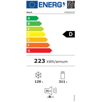 Bosch Serie 4 KGN492LDF frigorifero con congelatore Libera installazione 440 L D Acciaio inox