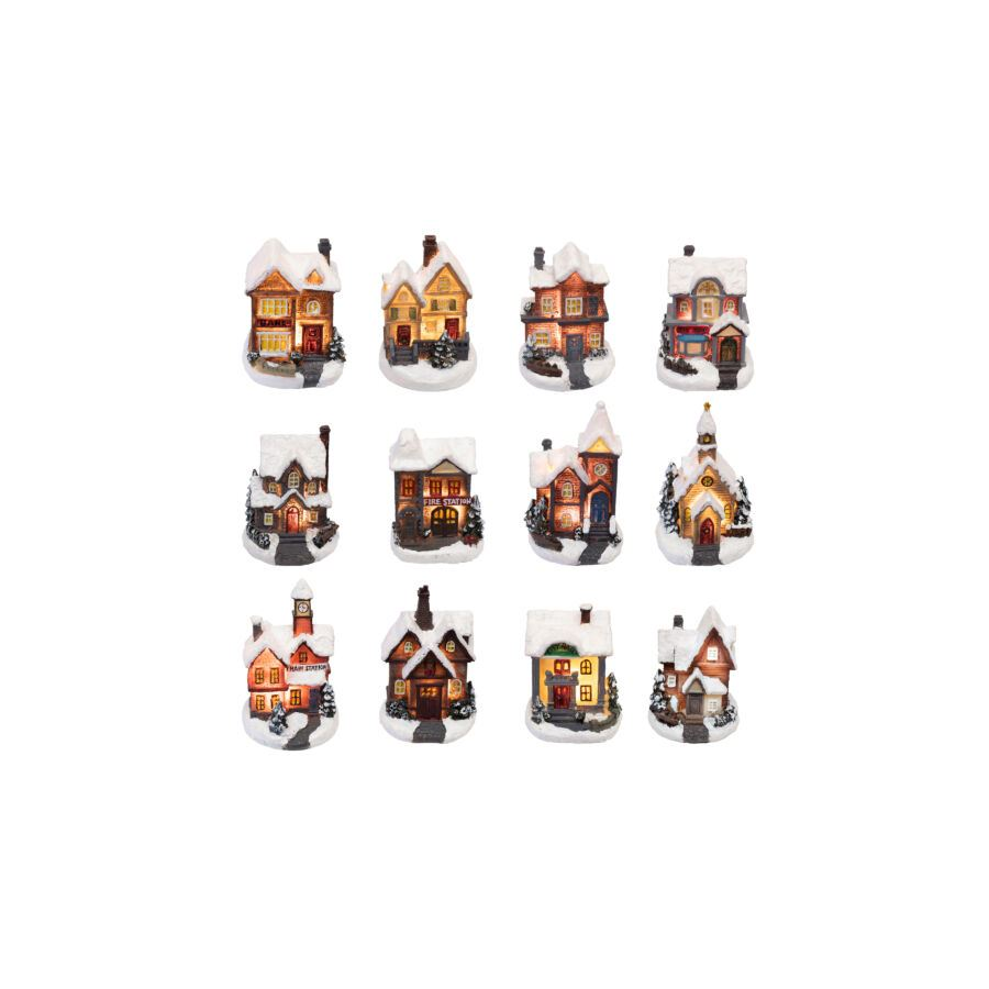 Somogyi LED-es házikók, 12 féle, színes (KDC 01) (KDC01)