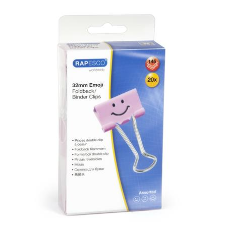 Rapesco "Emoji" Bindercsipesz 32 mm - rózsaszín (20 db) (1352)