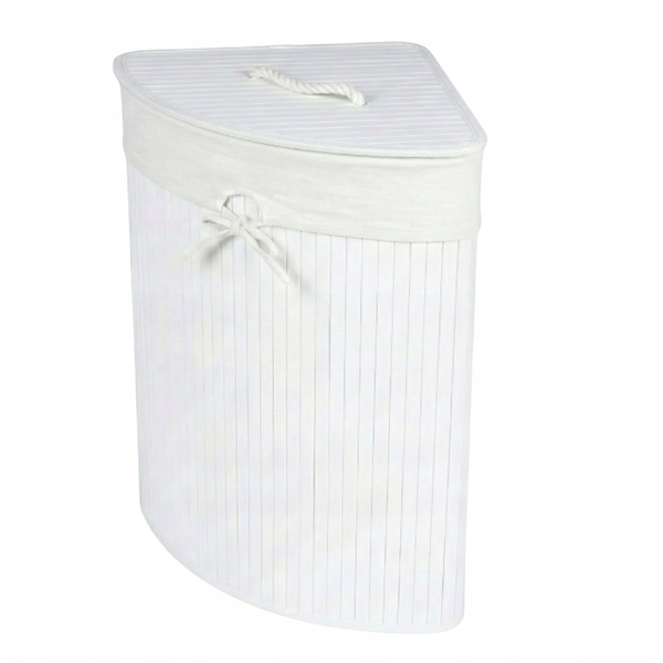 Narożny kosz na pranie ARCO, bambus, 60 l