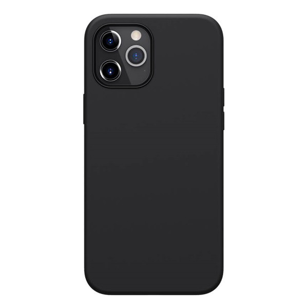 NILLKIN FLEX PURE szilikon telefonvédő (ultravékony, környezetbarát, mikrofiber plüss belső, matt) FEKETE [Apple iPhone 12 Pro Max]