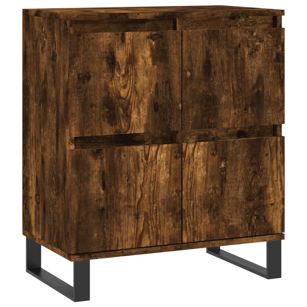 füstös tölgyszínű szerelt fa tálalószekrény 60 x 35 x 70 cm (831225)