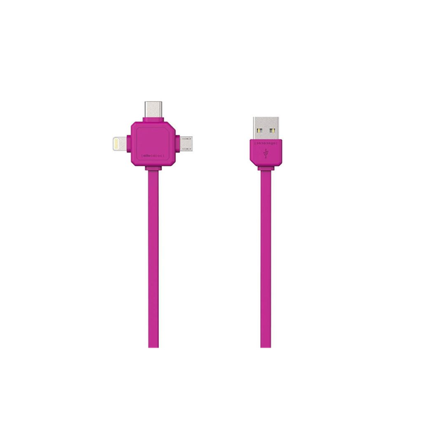 Allocacoc 3az1-ben USB kábel pink  (9003PK/USBC15) (9003PK/USBC15)