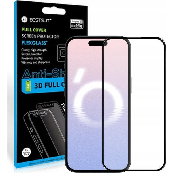 Folie hibrida flexibila compatibila cu iPhone 16 Plus (6,7"), securizata, lipici 3D complet, Bestsuit