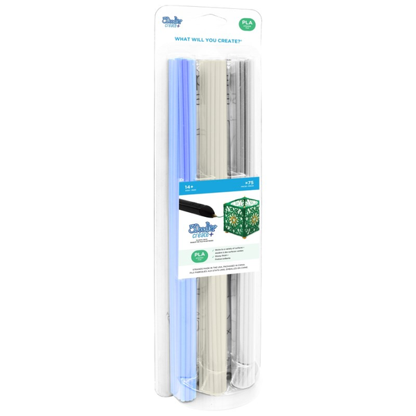3Doodler CREATE FILAMENT PLA 3 COLORS PL-CLEAR-75 Polymelkzuur Fluorescerend blauw, Transparant, Wit 2 g