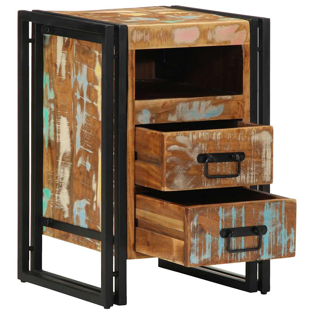 tömör újrahasznosított fa éjjeliszekrény 40x40x59 cm (4016698)