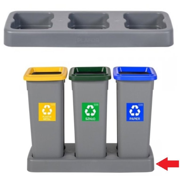 Igotrend, 823002 UH FIT BIN emelvény, 3 × 20 l - szürke (5907749928235)