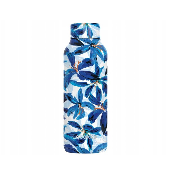 Quokka Solid - Butelka termiczna ze stali nierdzewnej 510 ml (Blue Hibiscus)
