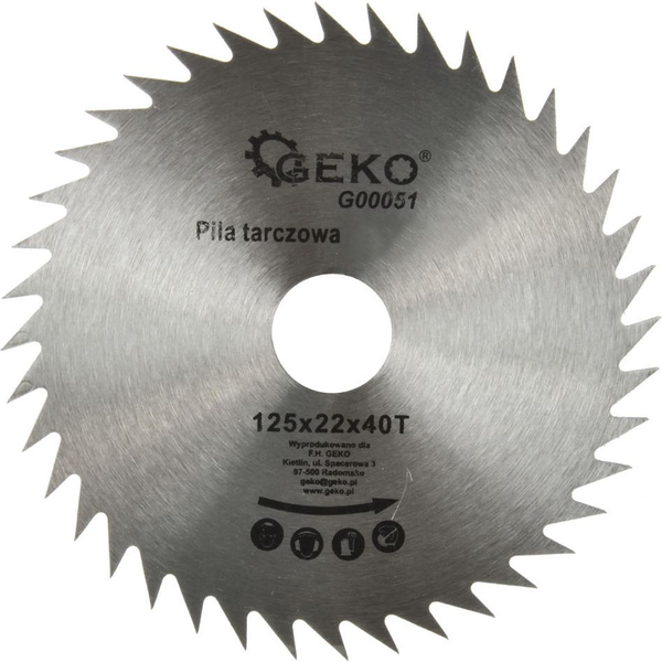 Geko tarcza do drewna 125x22x40T b/w (G00051)