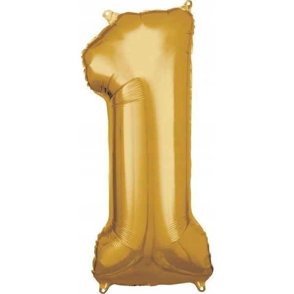 Óriás Szám Fólia Lufi - 1-es, 83x38 cm, Arany (615570)
