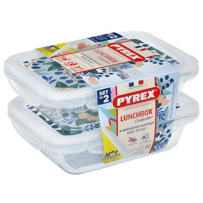 PYREX 913S678/7643 Ételtároló doboz szett, téglalap alakú, 0,8 l, 2 db (3426470299985)