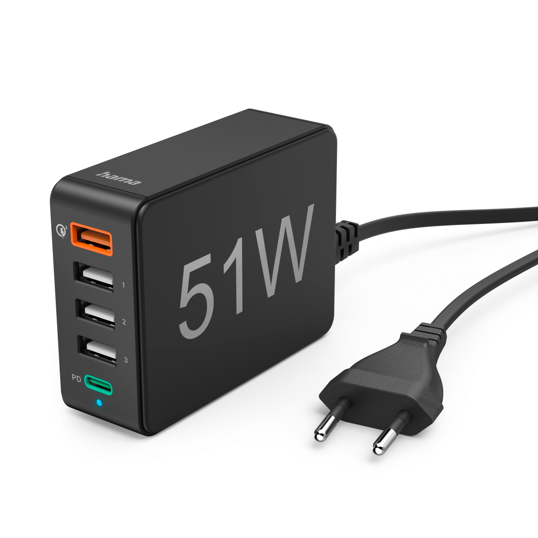 Hama 00201630 mobiltelefon töltő Tápérintkező, Okostelefon, Táblagép Fekete AC Gyorstöltés Beltéri (201630)