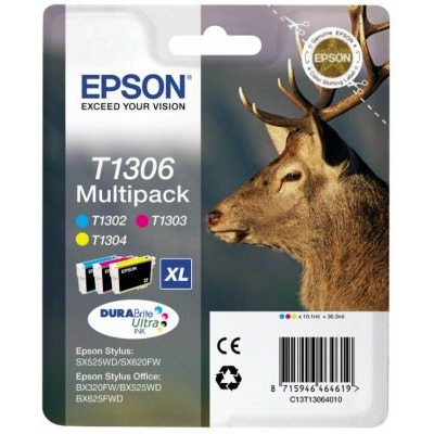 Epson Stag T1306 blækpatron 1 stk Original Højt (XL) udbytte Blå, Magenta, Gul
