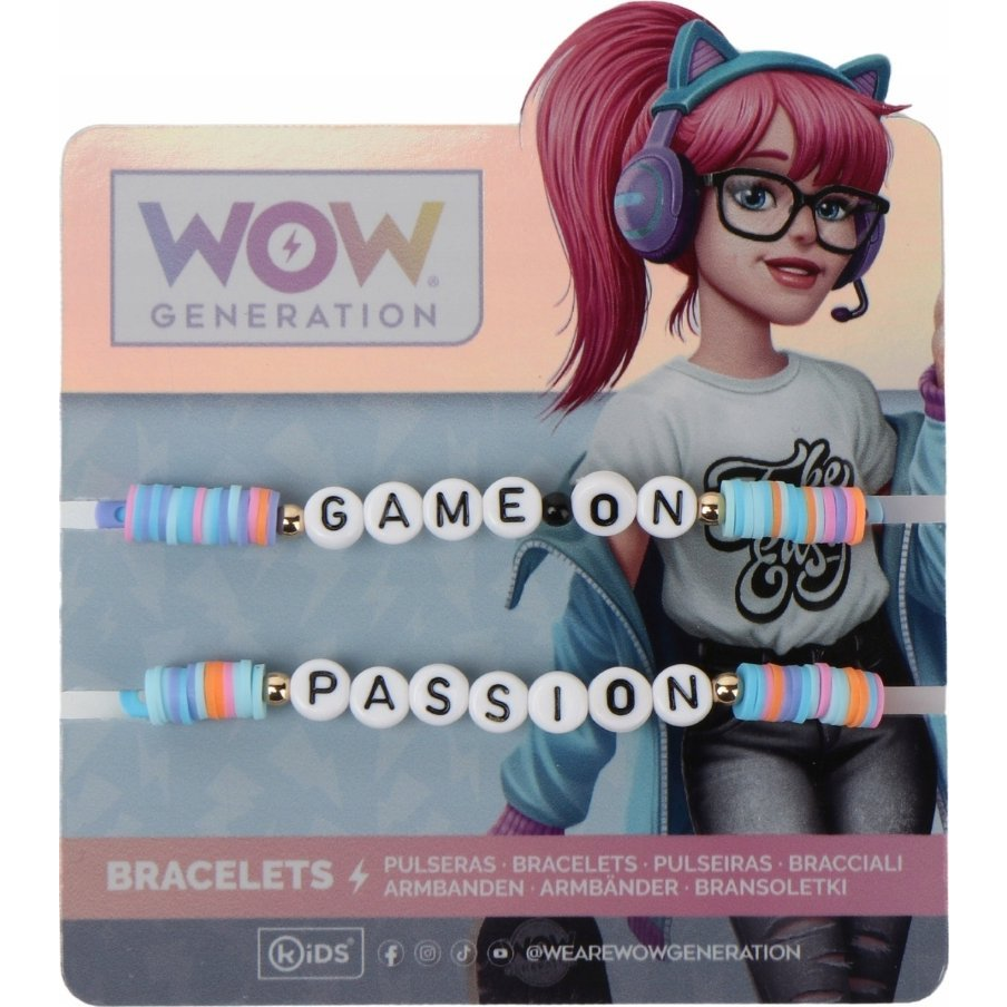 WOW Generation: 2 db-os színes karkötőszett felirattal többféle változatban (WOW00008)