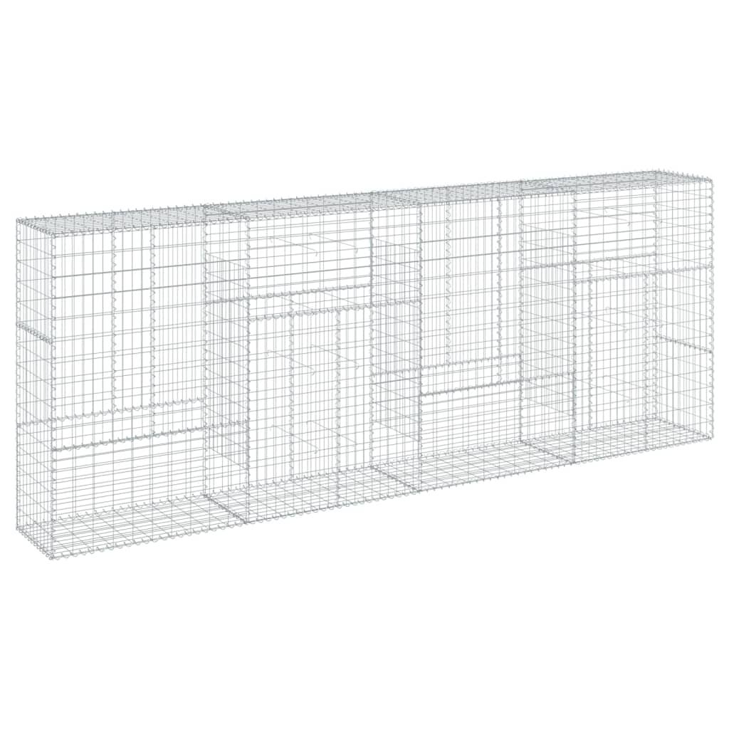 horganyzott vas gabion kosár fedéllel 400 x 50 x 150 cm (3295157)