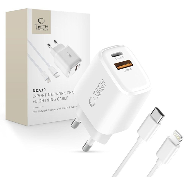 Nabíječka TECH-PROTECT NCA30 30W PD + Lightning kabel