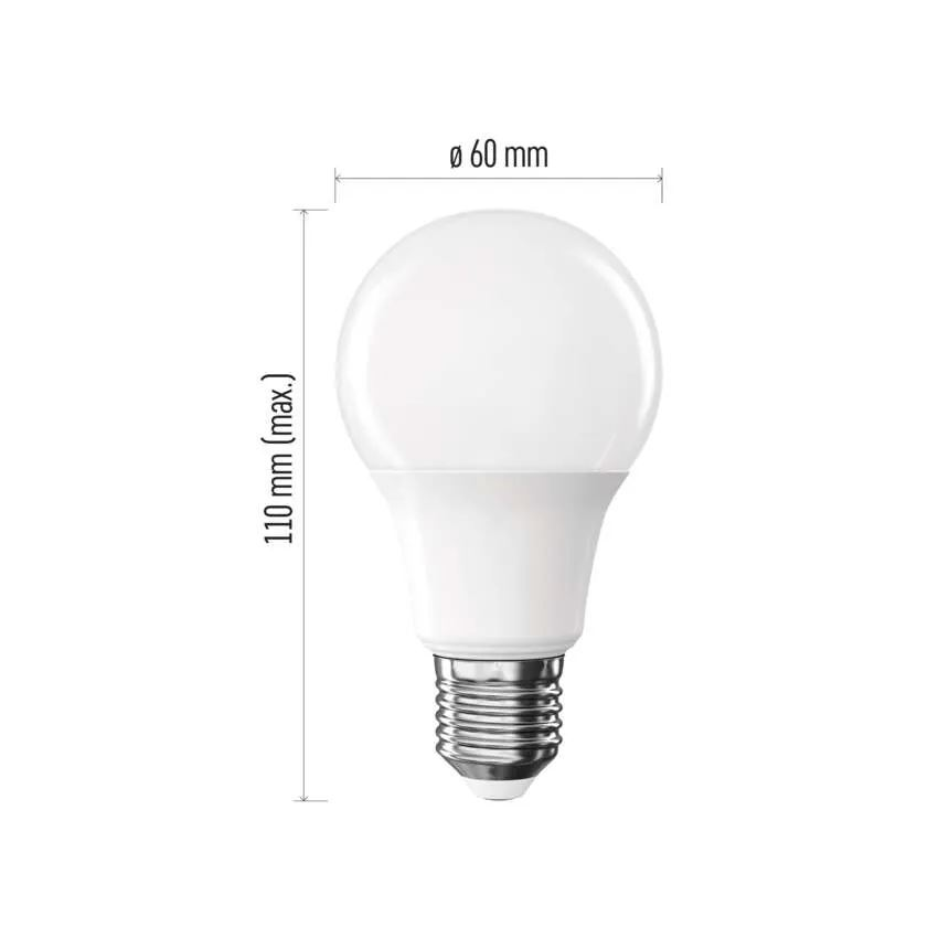 Emos Basic A60 / E27 / 9,4W (60W) / 806lm természetes fehér LED izzó (ZL5F43) (ZL5F43)