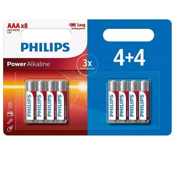Philips Power Alkaline LR03P8BP/10 pila doméstica Batería recargable AAA Alcalino
