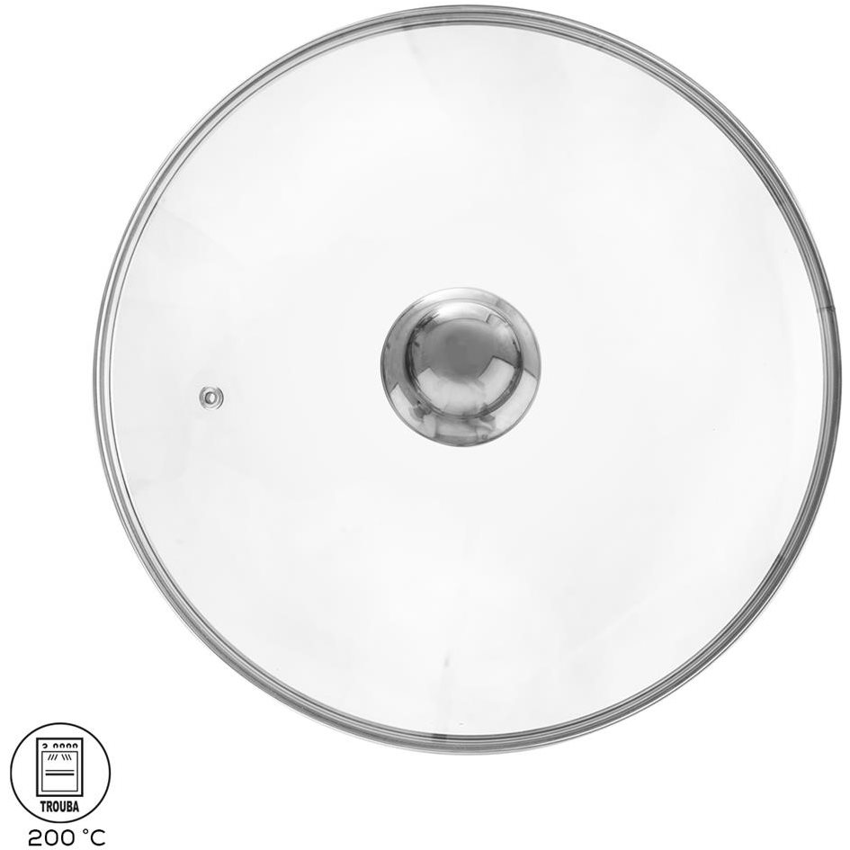 Orion üveg fedő, 28 cm, rozsdamentes acél fogantyúval (122582)