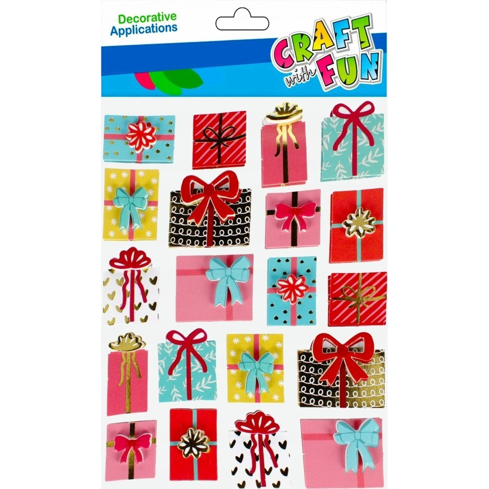 Craft with Fun - Karácsonyi 3D Matricák - Ajándékok - 20 db (CF705)