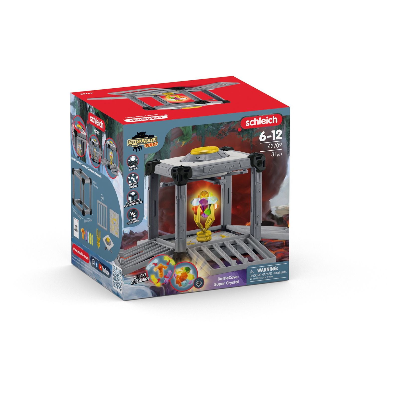 Schleich 42702 Eldrador Creatures Szuperkristály Csatabarlang Játékfigura (42702)