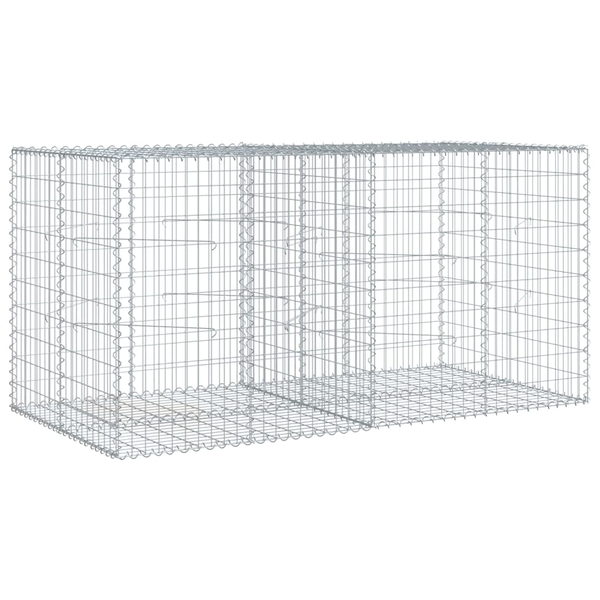 horganyzott vas gabion kosár fedéllel 200 x 100 x 100 cm